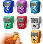 JMOO Electronic Finger Tally Counter 7-Pack, Mini LCD Digital Display Tally Counter, Handheld Counter Clicker Pitch Counter for Coaching, Knitting, Lap, Fishing, Golf and Row