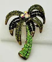 130 Crystal Palm Tree Pin/Brooch