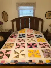 Handmade Patchwork Quilt – Kona Asian Prints & Pastels – Professionally Longarm