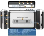 2-In-1 Stereo Cassette Player Tape To MP3 WAV Recorder With Stereo Support