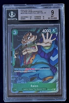 BGS 9 One Piece OP01-052 UC* Raizo Full Art Foil - English - PRB01 - Graded