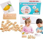 Word Spelling Blocks - Matching Letter Spelling Game,Family Learning Toy with Phonics and Reading Skills for Boys Girls Birthdays Christmas