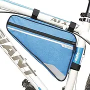 VOANZO Bike Storage Frame Bag, Waterproof Bicycle Triangle Bag Big Capacity Saddle Bag for Road Mountain Cycling 290 x 200 x 50 mm (Blue)