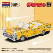 Balody Kawaii Anime Garfield Cat Mini Building Blocks Model Open Topped Car MOC