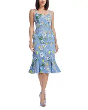 Dress the Population Allona Floral Applique Dress