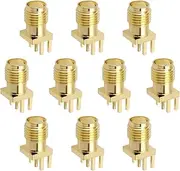 10pcs SMA Female Jack Straight PCB Mount RF Connector Adapter 1.6mm Clip Edge Mount Female Socket Port Connector RG58 RG142 RG223 Socket Gold