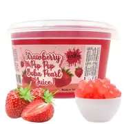 Strawberry Popping Boba Pearls Bursting Boba For Fruit Tea Dessert Toppings 4...