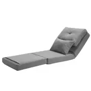 Convertible Flip Chair with Adjustable Positions, Floor Lazy Sofa, Gray