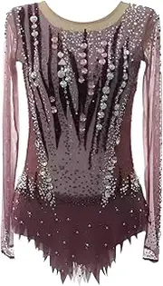 [Zagitova] Rhythmic Gymnastics Leotard for Girls, Women Long Sleeve Tumbling Activewear Flash Competition Costume
