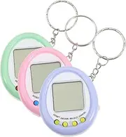 PERSELOSO 3Pcs Mini Keychain Faux Pet Game Machine Adorable Educational for Present for Birthday Parties and School Rewards Compact Plaything for Learning and Fun