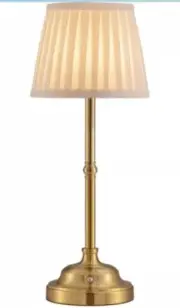 KDG Portables Cordless Table Lamp, Fabric Shade Desk Lamp, 5000mAh Bronze White