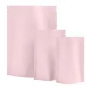 100/200/500 Smell Proof Matte Pink Heat Sealable Open Fill Packaging Food Bags
