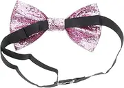 [FOMIYES] Adjustable Sequin Bow Tie for Men Sparkling Faux Leather Tuxedo Accessory for Weddings Parties and Performances Stylish Design