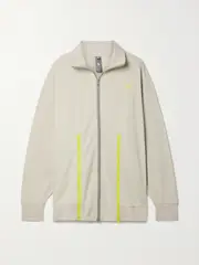 [adidas by Stella McCartney] adidas by Stella McCartney - Truecasuals Printed Stretch Recycled-jersey Track Jacket - Gray green - x small x small Green