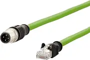 M12 ST-RJ45 ST 4-Pin D-Coded RJ45 Connection Cable 2 m