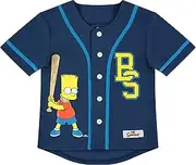 [The Simpsons] Boys Baseball Jersey - Homer, Bart, Lisa Mesh Button Down Shirt Mesh Baseball Jersey
