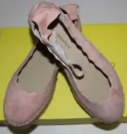 CATHERINE MALANDRINO AURONDY NUDE SUEDE ANKLE STRAP ESPADRILLE US 9