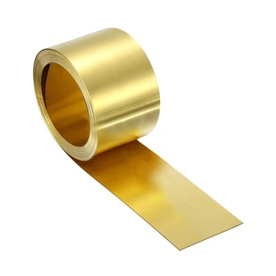 Brass Sheet Roll, 0.5 x 25 x 2500mm Metal Flashing Brass Foil Roll, Gold