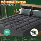 45cm Deep Mattress Protector Bamboo Charcoal Pillowtop Topper Bed Cover All Size