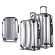 Wanderlite 3pc Luggage Trolley Travel Set Suitcase Carry On TSA Lock Hard Case L