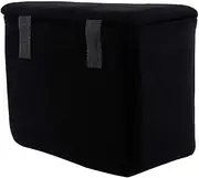 Camera Insert Bag, Portable Camera Inner Partition Padded Nylon Velvet Shockproof Protector Case for SLR DSLR Camera, Protective Cover Micro Single SLR Photography Liner Bag(Black)