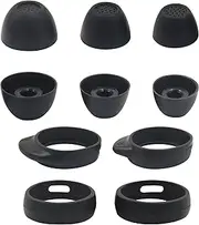 Replacement Eartips Galaxy Buds FE Ear Tips Earbuds,S/M/L Mixed Size Soft Silicone Earbuds Eartips,Flexible Rubber Cover Skin Accessories,Samsung Galaxy Buds FE 5 Pairs-Black