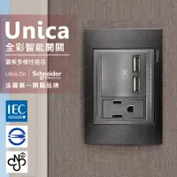 在飛比找博客來優惠-法國Schneider Unica Top雙USB插座/單插