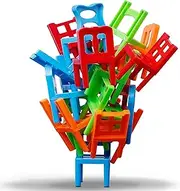 Carykon Children Stacking Chairs DIY Balance Chair Stool Parent-Child Gathering Puzzle Board Game Early Childhood Educational Color Chair Stacking Toys (36-Piece Set)