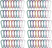 90Pcs Mini Keyclip Set - Aluminum Carabiners With D-Ring Shapes & Spring Snap Hooks