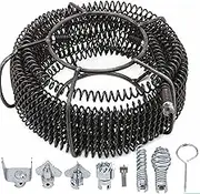 12m Drain Cleaner Snake Unblocker Plumber Pipe Cleaning Pipeline Sewer with 8 Drill Bit Tool Toilet Shower Bathroom