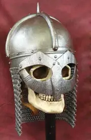 Medieval Knight Viking Helmet Battle Warrior Helmet With Chain mail Replica