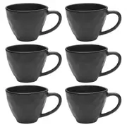 6x Ecology Speckle Ebony 380ml Stoneware Coffee Mug Cup w/ Handle Round Black