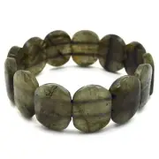 20mm natural labradorite stretch bracelet 8"