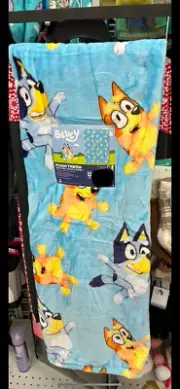 Bluey & Bingo Plush Throw Blanket Blue Friends Soft Gift - NWT