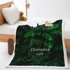 Nature's Green Nice Leaves 3D Warm Plush Fleece Blanket Picnic Sofa Couch