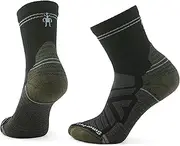 [Smartwool] Men's Performance Hike Light Cushion Mid Crew Sock Hike Socks, Black, Small