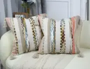 Chenille Farmhouse Throw Pillow Covers 16 x 16 16" x 16" (Pack of 2) Orange
