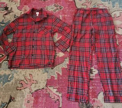NWT Mens red plaid Wondershop at Target flannel winter Christmas M pajama set pj