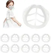 10PCS Adults Child Size 3D Mouth Mask Support Silicone Face Inner Bracket Reusable Inner Support Frame Mask Holder Bracket Smooth Protective Lip Frame Inside The 3D Bracket Washable and r.