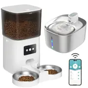 Advwin 6L Automatic Pet Feeder 2 Bowls + 4L Pet Water Fountain