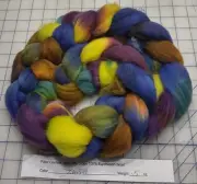 Fine Superwash Wool Top Roving Spinning Handpainted Dyed USA NWT Zappa