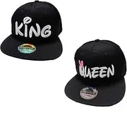 [J26] Prince & Princess Brother & Sister Snapback Children's Set USA Cap Baseball Cap Trucker Cap Cult Partner Look Siblings (King & Queen Black Set), King & Queen Schwarz Set