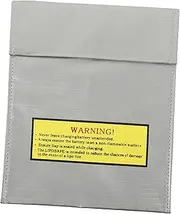 KALLORY Fireproof Lipo Battery Safety Guard Bag Durable Protective Storage Sack for Charging Storing Lipo Batteries Silver Color Peace of Mind for Home Workshop