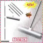 Rubber Broom Carpet Rake with Squeegee Long Handle for Pet Hair Fur Remover BP