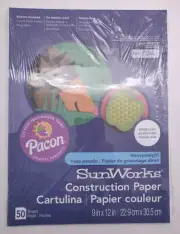 Pacon Sunworks 9" x 12" Construction Paper 50 Sheets Bright White Heavyweight