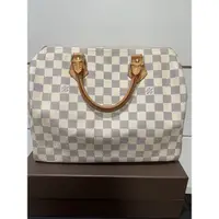 在飛比找蝦皮購物優惠-Louis Vuitton-LV SPEEDY 30 白棋盤