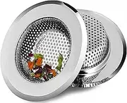 2PCS Sink Strainers for Kitchen Sink – Never Rust Stainless Steel - Sink Drain Strainer - 4.5" Large Kitchen Sink Drain Basket Food Catcher - Durable Drain Protector Garbage Disposal
