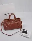 NWT Prada Vitello Shine Double Zip Shopping Tote Satchel BN2324 ANTICO PINK
