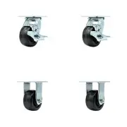 Tool Box Caster Wheel Set – 4 Inch Phenolic Swivel Casters – SCC