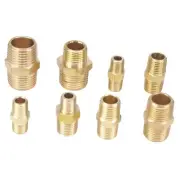 LOT2 1/8" 1/4" 3/8" NPT Hex Nipple Reduer Brass Pipe Fitting Connector Adapter